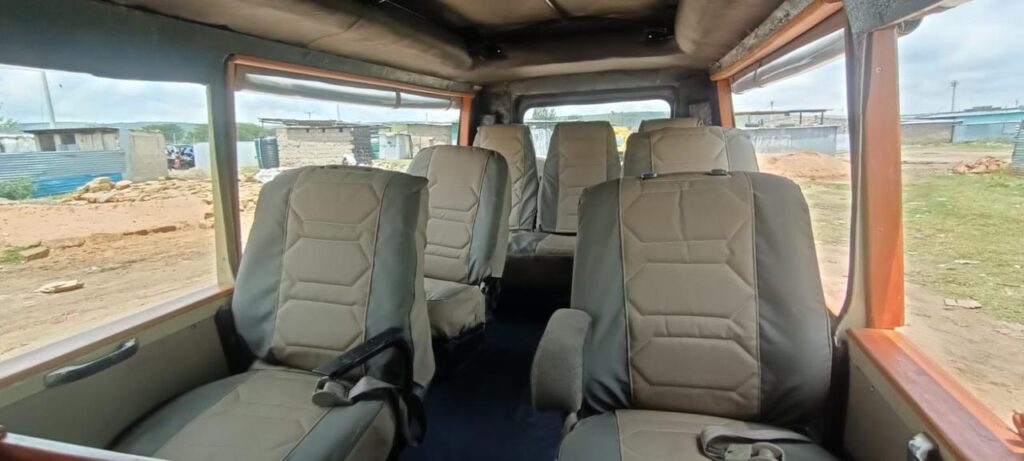 comfortable and spacious interiors on our safari vehicles for hire in masai mara